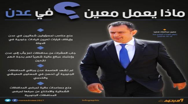#انفوجرافيك_المرصد.. ماذا يعمل معين في عدن ؟  