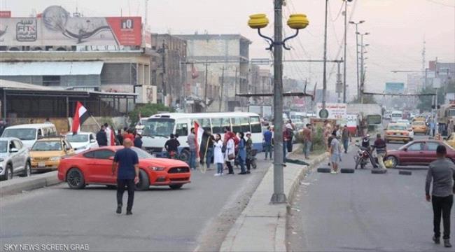 عصيان مدني وقطع طرقات في بغداد