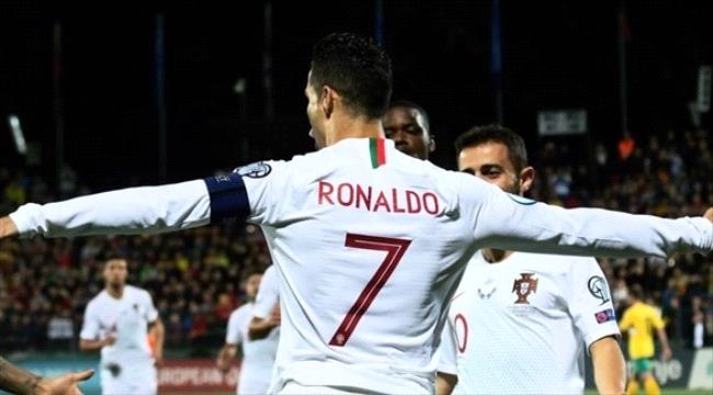 البرتغال تهزم ليتوانيا بـ"سوبر هاتريك" رونالدو