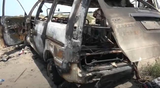 عبوة ناسفة حوثية تحرق 10 أشخاص بحافلة بالحديدة(فيديو)