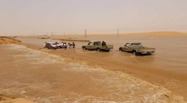 السيول في مارب تؤدي الى وفاة واصابة ٢١ شخصا