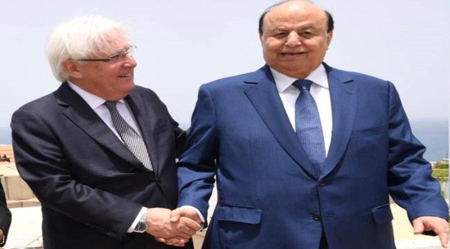 غريفيث يناقش مع هادي وعبدالملك مسودة الحل الشامل للأزمة اليمنية