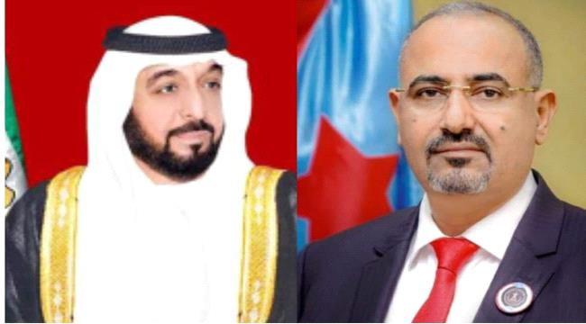 الرئيس القائد عيدروس الزُبيدي يهنئ القيادة الإماراتية بالعيد الوطني الـ49