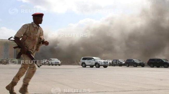 استشهاد اربعة جنود سعوديين في الحادث الغادر الذي استهداف مطار عدن 