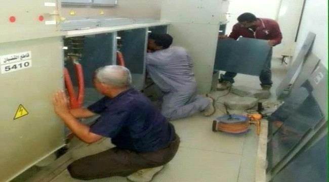 فرق الصيانة تكثف جهودها لاصلاح عطل محطة حجيف الكهربائية  