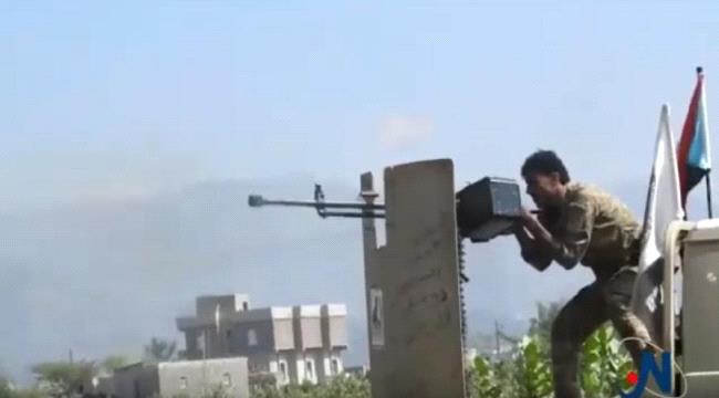 عقب دفع مليشيات الحوثي بتعزيزات ضخمة تبادل القصف المدفعي والصاروخي  بجبهة حيفان شمالي لحج