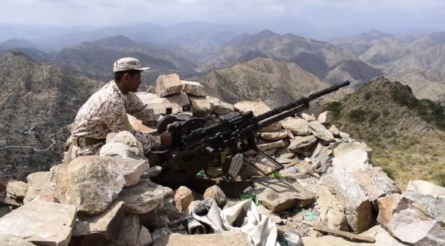عقب دفع مليشيات الحوثي بتعزيزات ضخمة ....تبادل القصف المدفعي والصاروخي  بجبهة حيفان شمالي لحج 