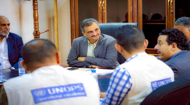 لملس يبحث مع مكتب الأمم المتحدة لخدمات المشاريع "UNOPS" احتياجات العاصمة عدن من مشاريع الخدمات