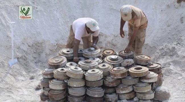 "مسام" ينتزع 1413 لغماً حوثياً في أسبوع
