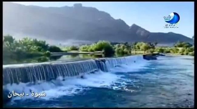 شبوة.. بالصور.. وادي بيحان  يتحول إلى نهر