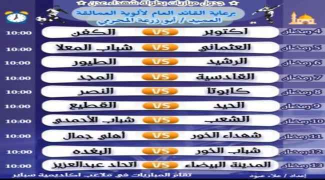 إجراء قرعة دوري شهداء عدن لكرة القدم برعاية قائد ألوية العمالقة