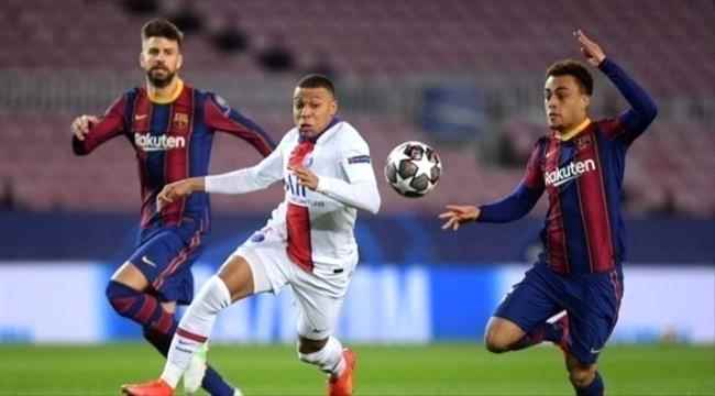 مبابي يصدم برشلونة بالهاتريك وسان جيرمان يقترب من دور الثمانية