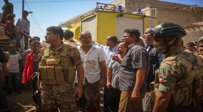 مدير عام مديرية دار سعد يتفقد  شارع الأمل إثر اندلاع حريق في أحد المنازل