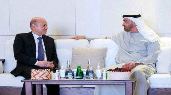 بحضور الزبيدي.. العليمي يلتقي الشيخ محمد بن زايد