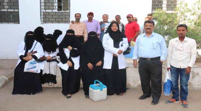 تدشين حملة شلل الاطفال بعموم احياء مديرية المعلا