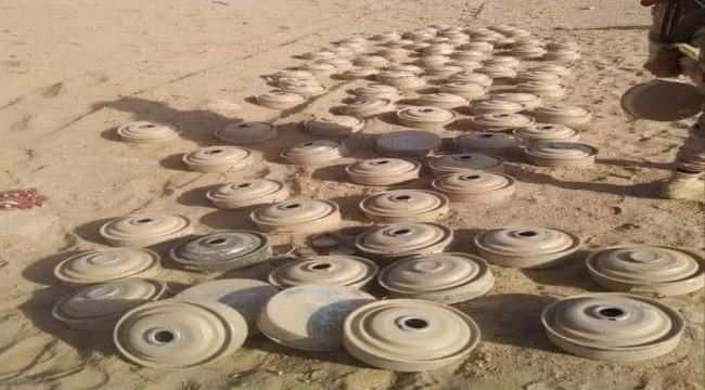 الفرق الهندسية بشبوة تفكك عشرات الألغام في جبل بن عقيل