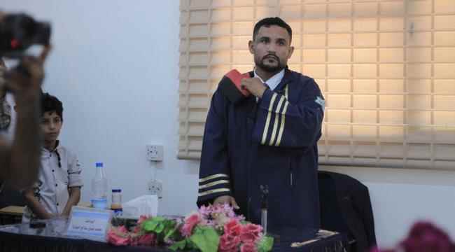 مدير عام وكوادر تربية أبين يهنئون مديري عام  الإعلام التربوي و التعليم الالكتروني بديوان وزارة التربية لنيلهم درجة الماجستير 
