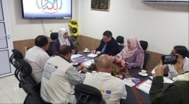 وفد رفيع المستوى من بعثة الاتحاد الأوروبي يزور ديوان الجهاز المركزي للاحصاء بالعاصمة عدن