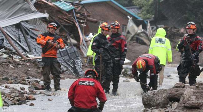 22 قتيلا بانهيارات أرضية وفيضانات في كوريا الجنوبية