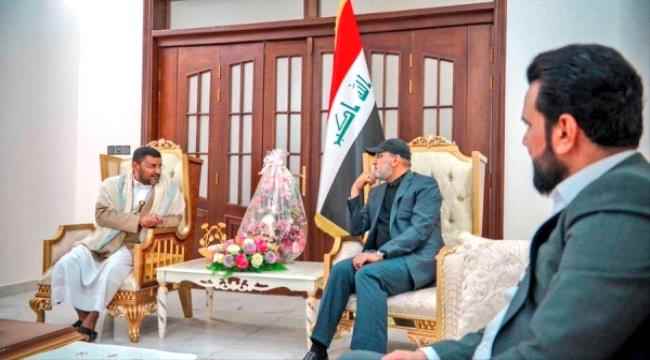 لقاء يجمع قيادي حوثي بقيادة مليشيا الحشد الشعبي العراقية