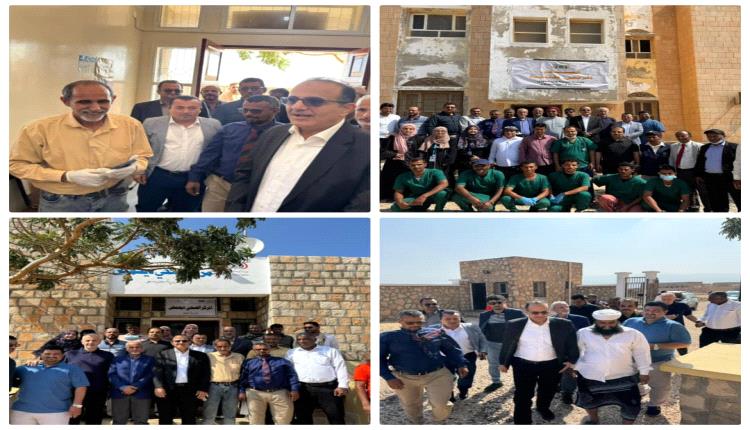 وزير الصحة ومحافظ سقطرى يتفقدان عددًا من المرافق الصحية في مديريتي قلنسية وحديبو