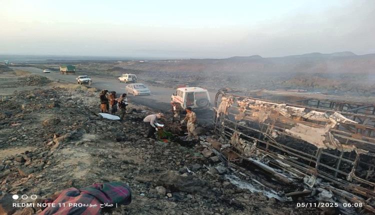 أول من حضر موقع كارثة احتراق حافلة بأبين.. تفاصيل جديدة يرويها أفراد اللواء 39 مدرع