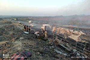 أول من حضر موقع كارثة احتراق حافلة بأبين.. تفاصيل جديدة يرويها أفراد اللواء 39 مدرع