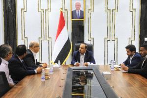 محافظ حضرموت مبخوت بن ماضي  يبحث مع وفد منظمة اليونيسكو تعزيز التعاون في حماية التراث الثقافي