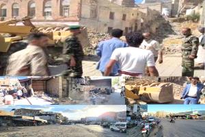 أشغال «القاهرة» بتعز يواصل حملة إزالة المخالفات ورفع مخلفات البناء في عدد من الشوارع