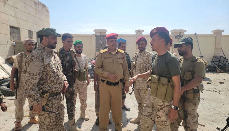 المقدم النقيب يزور أبطال اللواء الأول دعم وإسناد في مديرية المحفد بأبين