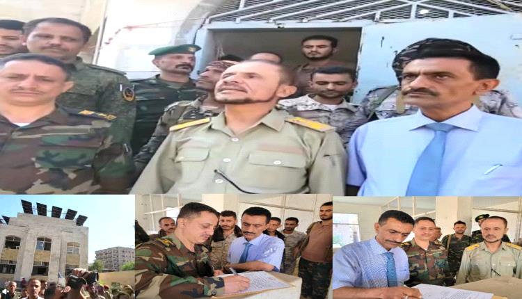 ثمّنت جهود المشمر.. اللجنة الرئاسية بتعز تسلّم مبنى مديرية القاهرة ومبنى إدارة أمنها