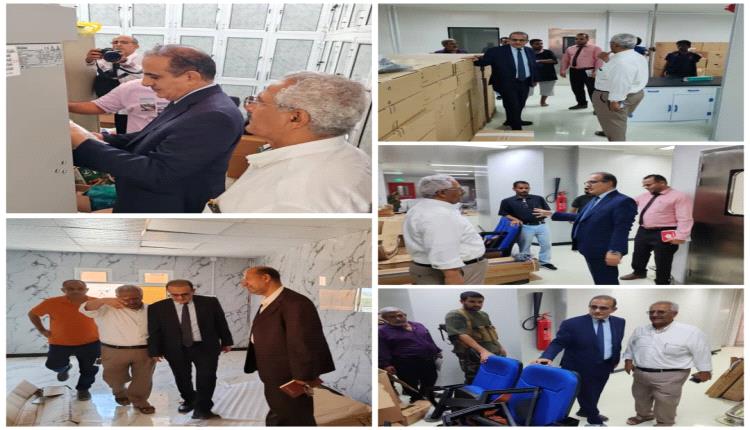 وزير الصحة يطلع على سير التجهيزات النهائية لمختبر جودة الأدوية والأعمال الإنشائية بالهيئة  العليا للادوية