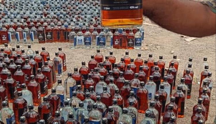 قوات الأمن الوطني في الصبيحة تضبط كميات كبيرة من الخمـ,ـور في قطاع المضاربة