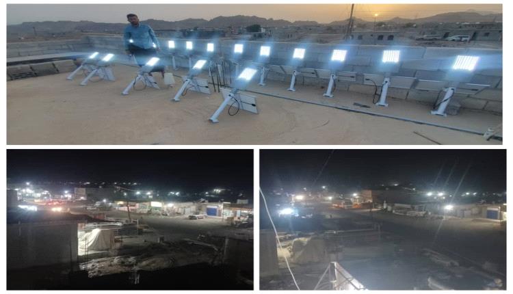 المغربي يُدشّن مشروع تركيب إنارة بالسوق العام في مديرية الملاح