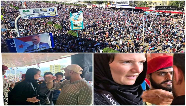 وفد إعلامي اجنبي يصل ساحة العروض لتغطية مليونية تأييد الاعلان الدستوي الجنوبي