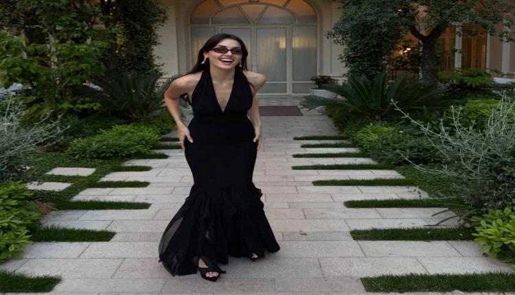 إطلالة ملكية لهاندة أرتشيل بفستان أسود على شكل حورية البحر