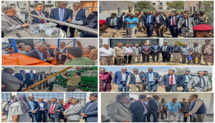 محافظ لحج الحالمي ووكيل وزارة الزراعة والقائمَ بأعمال الممثل المقيم لمنظمة (الفاو) في اليمن يطلعوا على مشاريع تنموية زراعية بالمحافظة