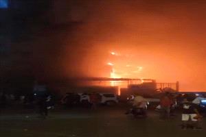 اندلاع حريق في محل تجاري بالمنصورة