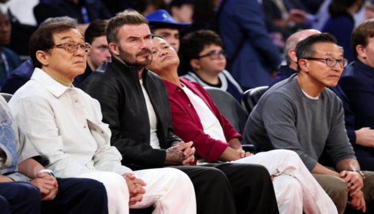 ديفيد بيكهام وجاكي شان يحضران مباريات كرة السلة NBA في الصين